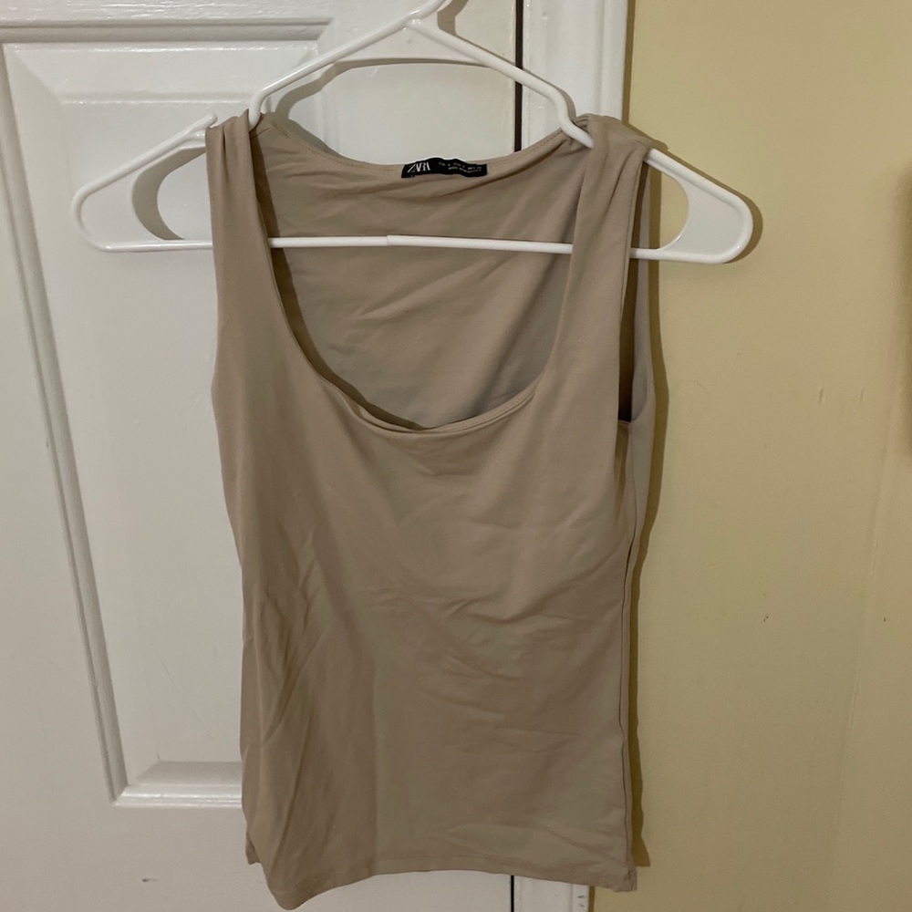 ZARA NEVER WORN TAN TOP